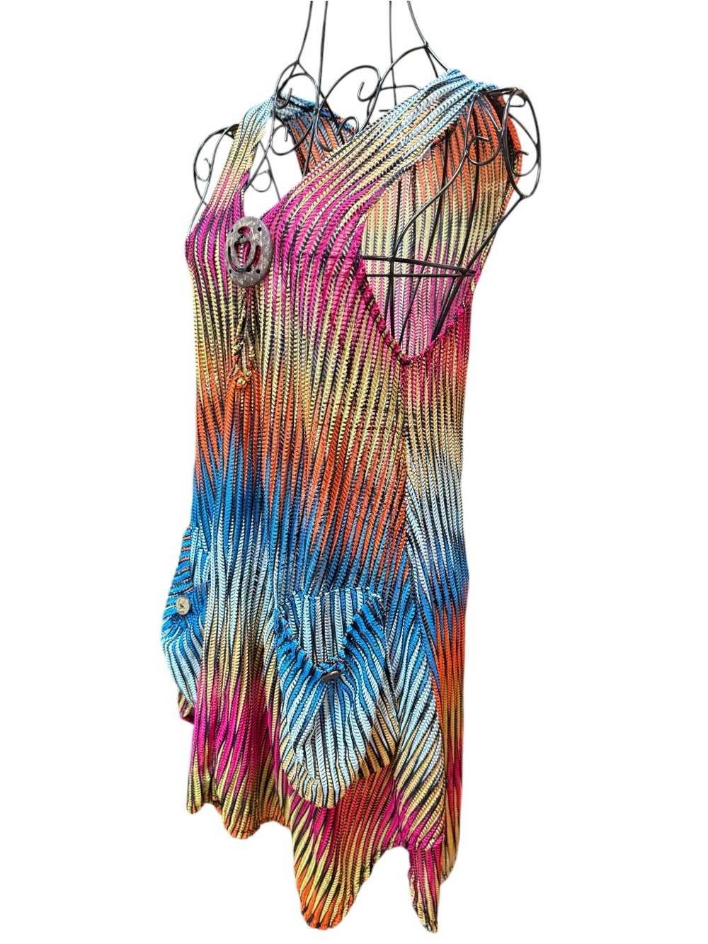 Paradise Colorful Gradient Sleeveless Swim Coverup Tunic - Picture 6 of 9